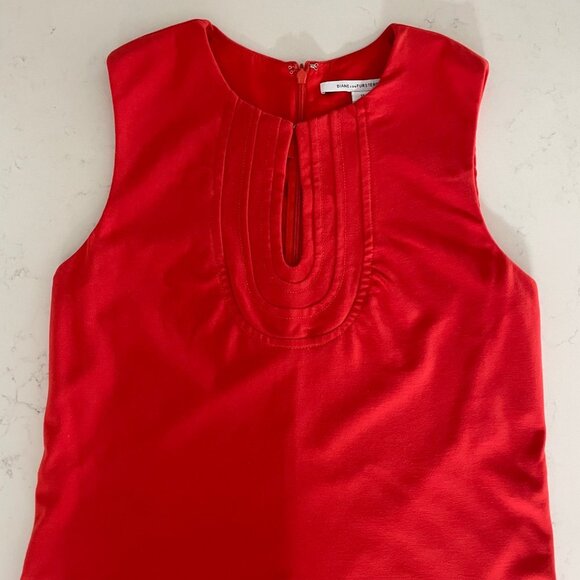 Diane von Furstenberg Designer Slvless Viscose Polyamide Dress Orange Sz 12 - Picture 8 of 13